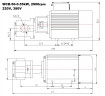 Pompa zębata ze stali nierdzewnej do przesyłu oleju WCB-50/220V 50Hz, 50 l/min, 30 m, AISI 304, 0,55 kW, 2900 obr./min, Ex