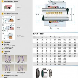Uszczelnienie pompy R-120 18, SIC/SIC, VITON, 304, T5A