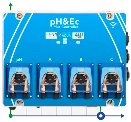 Automatyczny sterownik pH&Ec z pomiarem temperatury wody i trzema pompami nawozowymi z Wi-Fi