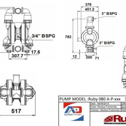 RUBY FDA 080S-W-EST-T  pompa membranowa pneumatyczny