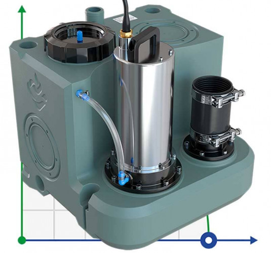 Jednostka kanalizacyjna do piwnic, schronów przeciwbombowych z panelem sterowania AIZL-1100W, 27/13, 1,1 kW, 220V, 2800 obr./min