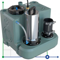 Jednostka kanalizacyjna do piwnic, schronów przeciwbombowych z panelem sterowania AIZL-1100W, 27/13, 1,1 kW, 220V, 2800 obr./min