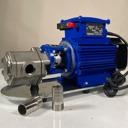 Pompa zębata ze stali nierdzewnej do pompowania oleju roślinnego WCB-75/220V 50Hz, 75 l/min, 30 m, AISI 304, 0,75 kW, 2900 obr./min, Ex