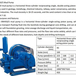 Tłokowa pompa do szlamu wiertniczego BW 450 bez silnika wysokoprężnego