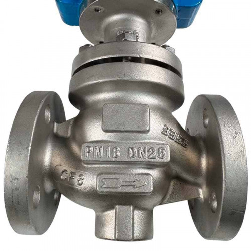 DN25 Pneumatycznie sterowany zawór regulacyjny 10P11Y-DNx2516Z-L112C-C (korpus CF8, gniazdo SS304) z pozycjonerem YT-1000, wejście 4-20 mA, Ex