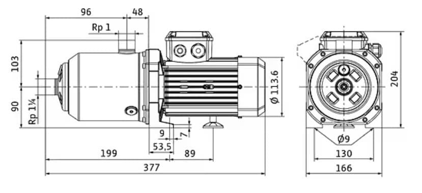 Wilo-MEDANA CH1-L.602-1/E/E/10T wysokociśnieniowa pozioma pompa do wody
