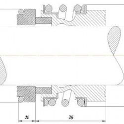 Uszczelnienie mechaniczne wału R-MG13 90, SIC/SIC, VITON, 304, G6