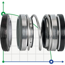Uszczelnienie wału pompy R-208 12, SIC/SIC/SIC/SIC, VITON, 304