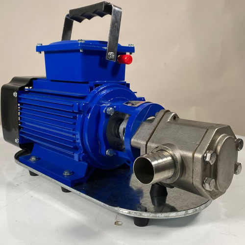 Pompa zębata ze stali nierdzewnej do oleju napędowego WCB-100/220V 50Hz, 100 l/min, 30 m, AISI 304, 1,1 kW, 2900 obr./min, Ex