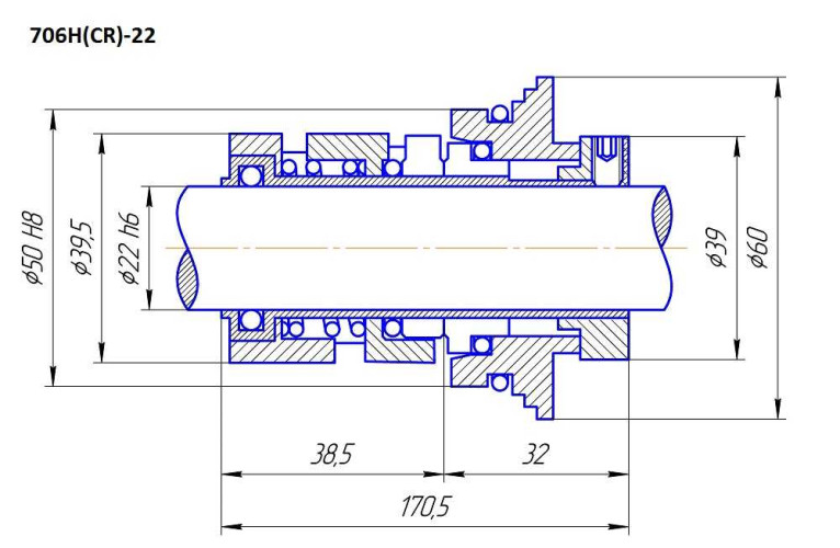 Uszczelnienie mechaniczne Grundfos HQQE CR/CRN/CRI 32...150 art. 96525458