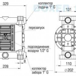 Pneumatyczna pompa membranowa BOXER 100 PP IB100P-HTTPV--