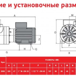 ADH 080 PVDF/A/0.75HP/TF/2800/BSP - poziomy pompa odśrodkowa