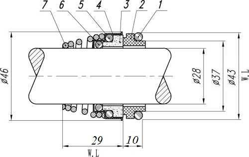 Uszczelnienie mechaniczne R-BT-FN.NU 28, SIC/SIC, EPDM, 304