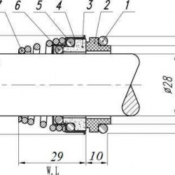 Uszczelnienie mechaniczne R-BT-FN.NU 28, SIC/SIC, EPDM, 304