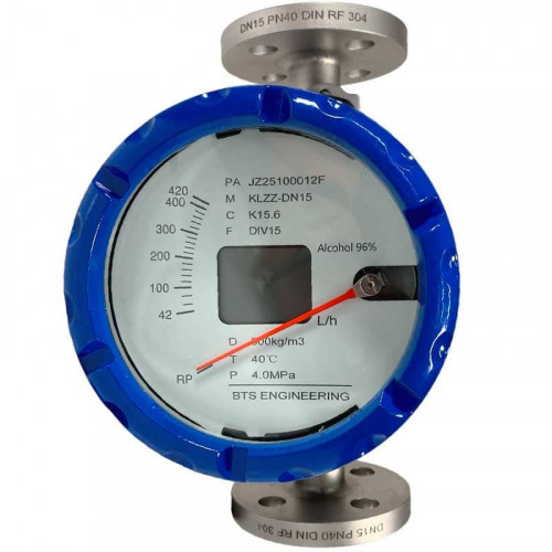 DN15 Przepływomierz ze stali nierdzewnej rotametr KLZZ PN40 (alkohol 96%), 42...420 l/h, 4-20mA, Ex