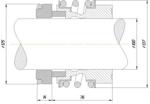 Uszczelnienie mechaniczne wału pompy R-MG13 100, CAR/SIC, VITON, 304, G6