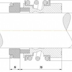 Uszczelnienie mechaniczne wału pompy R-MG13 100, CAR/SIC, VITON, 304, G6