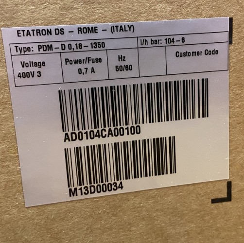 Pompa membranowa dozownica PDM-D CA 104/6 400/3/50 0,18