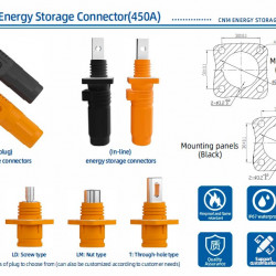 JC-CN14-W-03, 450A, 1500V DC, przekrój 185mm² wtyk do systemów magazynowania energii, czarny