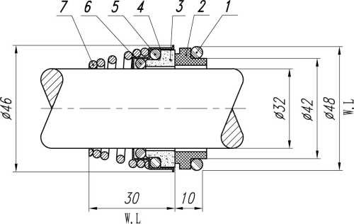 Uszczelnienie mechaniczne R-BT-FN.NU 32, SIC/SIC, EPDM, 304