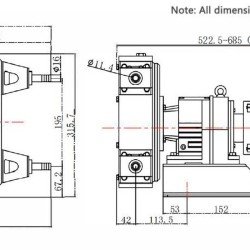 Przemysłowa pompa wężowa JXHIN-15-SS-NBR-P, 215 l/h, 0,55 kW, 12 bar, 380V