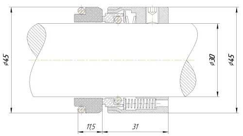 Uszczelnienie mechaniczne R-M7N 30, SIC/SIC, VITON, 304, G9