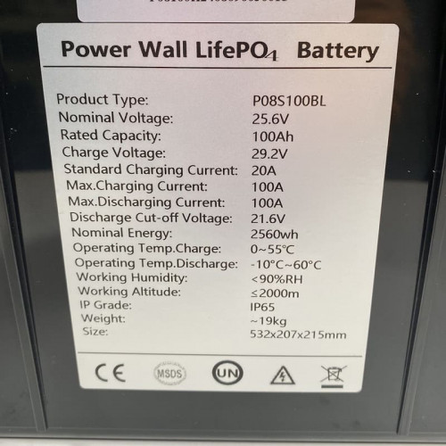 Bateria litowo-żelazowo-fosforanowa 25.6V 100Ah LiFePO4, LFP stojąca z ogniwami EVE 3.2V 100Ah LiFePO4 klasy A