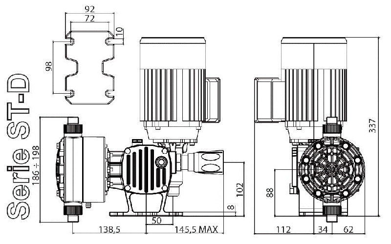 Pompa membranowa dozownica PDM-D CA 123/6 400/3/50 0,18