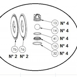 Zestaw naprawczy do pneumatycznej pompy membranowej FLUIMAC PHOENIX 170 HTTPT