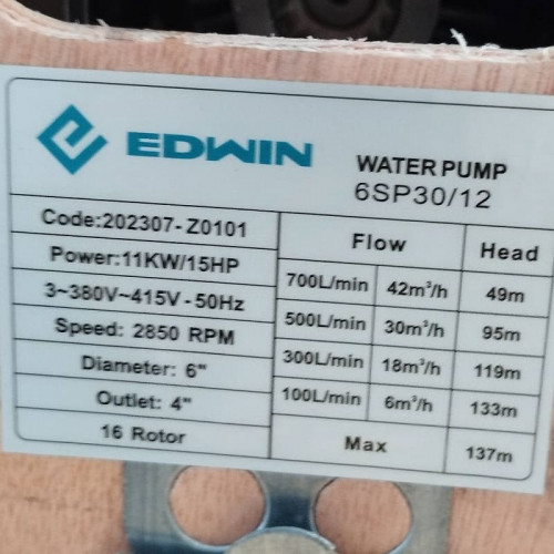 Pompa zanurzeniowa 6SP30/12, Wyjście: 4 cale, 11kW, 380V