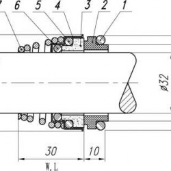 Uszczelnienie mechaniczne do pompy R-BT-FN.NU 33, SIC/SIC, EPDM, 304