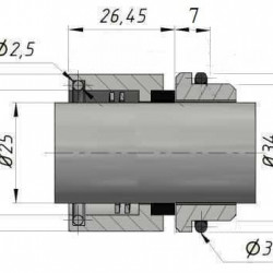 Uszczelnienie mechaniczne wału pompy R-GEA 30, CAR/SIC, VITON, 304