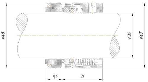 Uszczelnienie mechaniczne R-M7N 32, SIC/SIC, VITON, 304, G9
