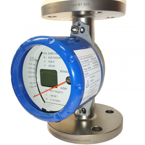 DN50 Przepływomierz ze stali nierdzewnej rotametr KLZZ PN40 (alkohol 40%), 0,63...6,3 m3/h, 4-20mA, Ex