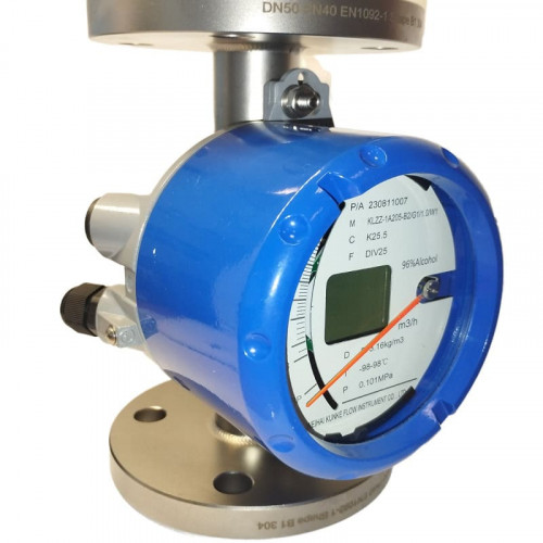 DN50 Przepływomierz ze stali nierdzewnej rotametr KLZZ PN40 (alkohol 40%), 0,63...6,3 m3/h, 4-20mA, Ex