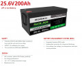 Akumulator litowo-żelazowo-fosforanowy (litowo-żelazowy) 25,6 V 200 Ah LiFePO4, stojący LFP z ogniwami EVE 3,2 V 100 Ah LiFePO4 klasy A