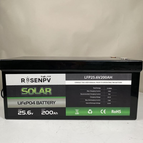 Akumulator litowo-żelazowo-fosforanowy (litowo-żelazowy) 25,6 V 200 Ah LiFePO4, stojący LFP z ogniwami EVE 3,2 V 100 Ah LiFePO4 klasy A