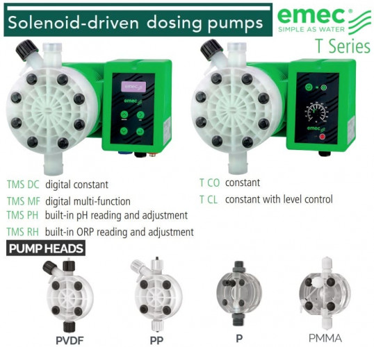 Wielofunkcyjna pompa dozująca elektromagnetyczna EMEC TMS AC MF (z napędem elektrycznym i pneumatycznym) 50-230 l/h, 10-0 bar