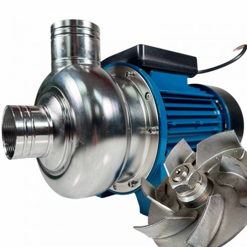 Pompa do brzeczki piwnej z peletem TS150, 1,1 kW, AISI 304, 220 V/50 Hz, 2900 obr./min z wirnikiem otwartym