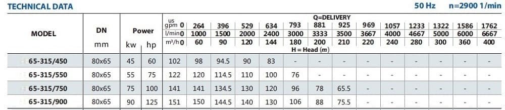 Pompa do wodociągu monoblok BST 65-315/45, 3000