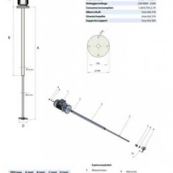 Mieszadło pionowe F-15 S-90 1f., 150cm AISI 316