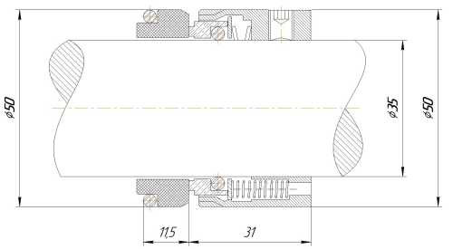 Uszczelnienie mechaniczne R-M7N 35, SIC/SIC, VITON, 304, G9