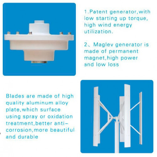 Pionowa turbina wiatrowa 10 kW, 380 VAC