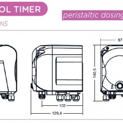 Pompa dozująca perystaltyczna AQUA PDP SIMPOOL TIMER 03-01 - 230V - SANTOPRENE - BIAŁA