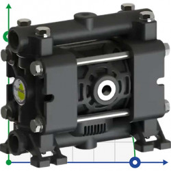 Pneumatyczna pompa membranowa FLUIMAC PHOENIX P08 PVDF+CF NBR+PTFE, 7 l/min do pompowania lepkich cieczy