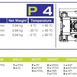 Pompa pneumatyczna membranowa PHOENIX P04 PP NBR+PTFE, 4 l/min