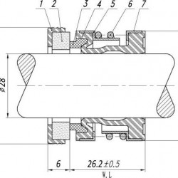 Uszczelnienie mechaniczne do pompy R-2100S 28, SIC/SIC, VITON, 304