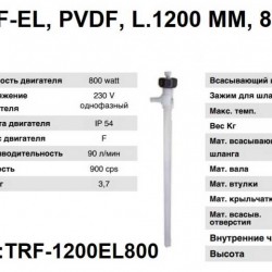 Pompa TR F EL PVDF L.1200 MM 800 W