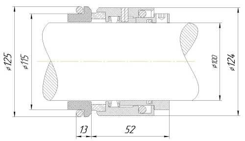Uszczelnienie mechaniczne wału R-HJ92N 100, CAR/SIC, VITON, 304, G16