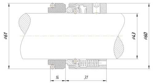 Uszczelnienie mechaniczne R-M7N 43, SIC/SIC, EPDM, 304, G9